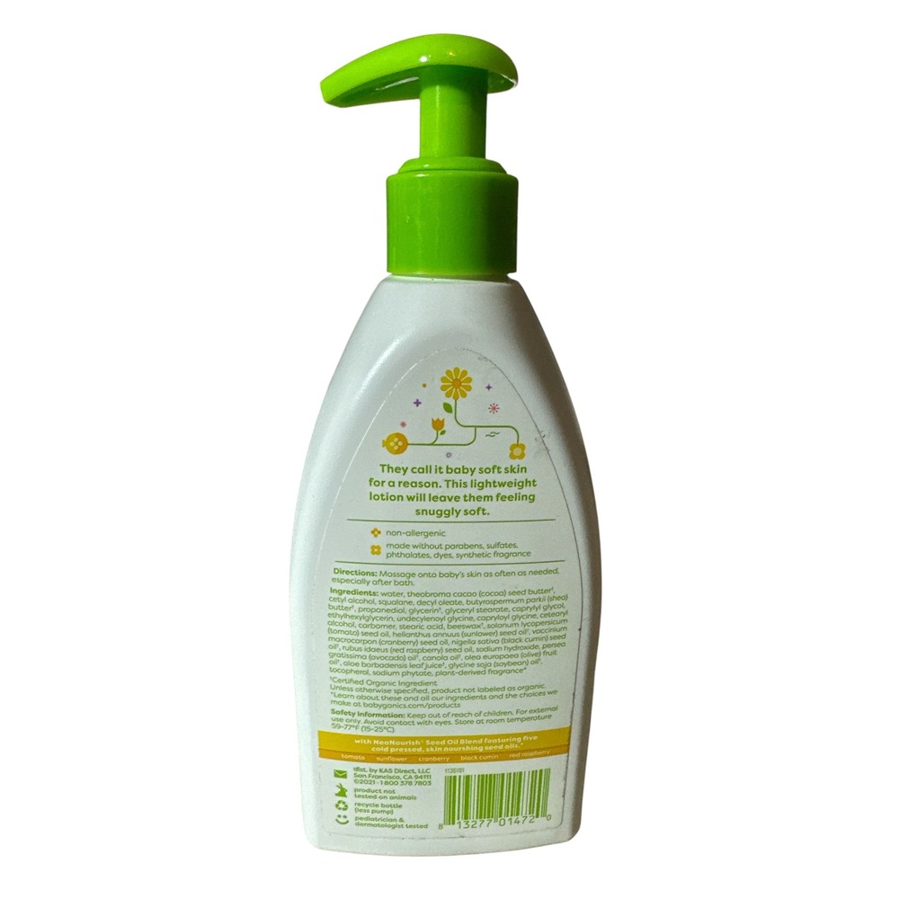 Babyganics Moisturizing Daily Lotion Chamomile Verbena 9oz Pump Bottle Kids‎ - Picture 2 of 2